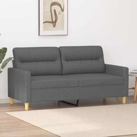 Canapé à 2 places，Sofa pour Salon，Banquette Gris foncé 140 cm Tissu CFW13042 (1/5)