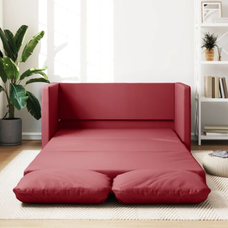 Canapé-lit,Canapé convertible 2 en 1 rouge bordeaux 112x174x55 cm similicuir CFW26661 (1/5)