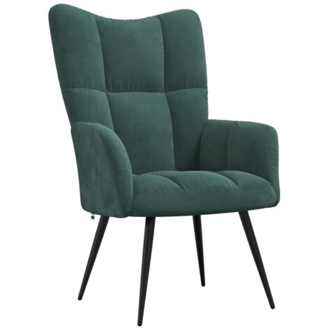 Chaise de salon,Chaise de relaxation Vert foncé Velours CFW21622 (1/5)