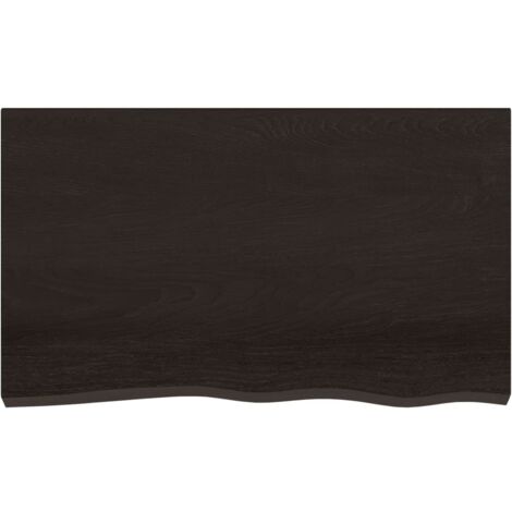 Plateau Table Carré Chêne Massif Marron Foncé 90x90x4 Cm - Dessus De Table Bois Naturel, Pour Table Basse, Console, Bureau Ou Restaurant