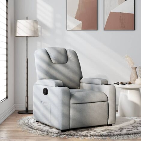 Fauteuil de Salon,Fauteuil inclinable Gris clair Tissu CFW86751 (1/5)