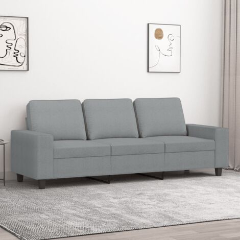 Canapé à 3 places，Sofa pour Salon，Banquette Gris clair 180 cm Tissu CFW17736 (1/5)