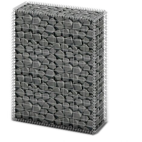 Panier de gabion,Mur en gabion avec couvercle Fil galvanisé 100 x 80 x 30 cm CFW90681 (1/5)