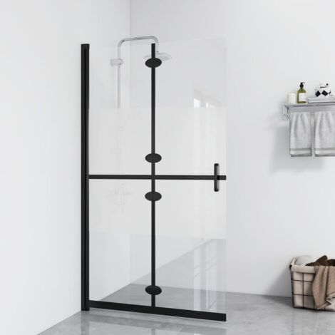 Paroi de douche,Écran de douche pliable Verre ESG demi-dépoli 100x190 cm CFW23952 (1/5)