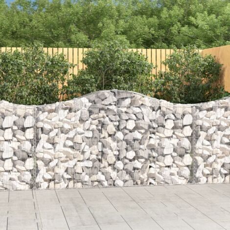 Panier de gabion,Mur en gabions arqué 200x30x100/120 cm Fer galvanisé CFW29943 (1/5)