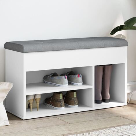 Meuble à chaussures,Banc à chaussures blanc 82x32x45,5 cm bois d'ingénierie CFW77308 (1/5)