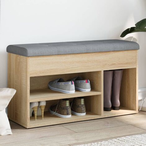 Meuble à chaussures,Banc à chaussures chêne sonoma 82x32x45,5 cm bois d'ingénierie CFW45539 (1/5)