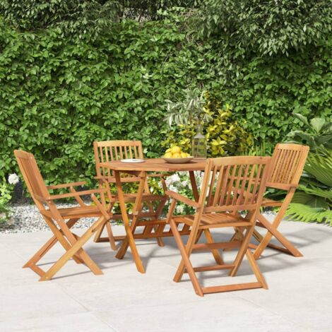 Ensemble à manger de jardin 5 pcs，Salon de jardin Bois d'acacia solide CFW33469 (1/5)