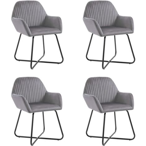 Lot de 4 Chaises à manger,Chaise de salle à manger gris velours CFW59574 (1/5)