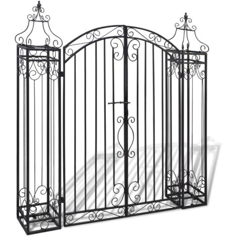Portillon，Portail de jardin ornemental de jardin Fer forgé 122 x 20,5 x 134 cm CFW38466