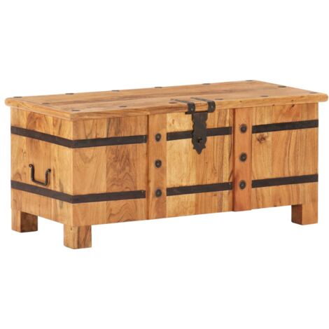 Coffre 90x40x40 cm Bois d'acacia solide CFW83547 (1/5)