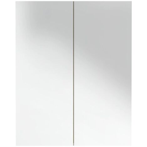 Armoire murale de salle de bain à miroir - Meuble de rangement 60x15x75cm MDF Blanc et chêne BV339207 - BonneVie