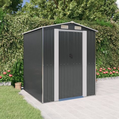 Abri de jardin,Remise Cabane pour outils, Stockage Rangement Extérieur Anthracite 192x191x223 cm Acier galvanisé CFW31654 (1/5)