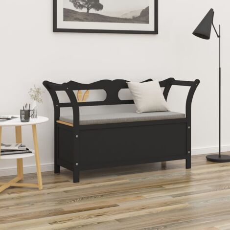 Banc Noir 107x45x75,5 cm Bois de sapin solide CFW22887 (1/5)