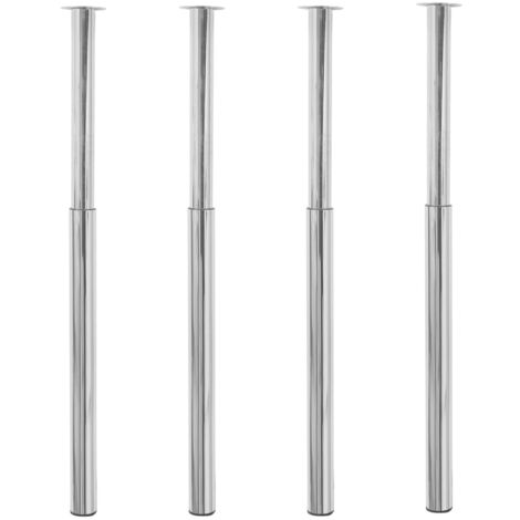 4 pcs Pieds de table télescopiques Chrome 710 mm - 1100 mm CFW54967 (1/5)