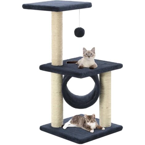 Arbre à chat,Maison pour chat,Arbre à Grimper avec griffoirs en sisal 65 cm Bleu foncé CFW59597 (1/5)