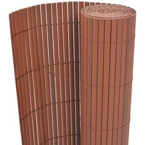 Clôture de jardin Double face PVC 90 x 500 cm Marron CFW91794 (1/5)