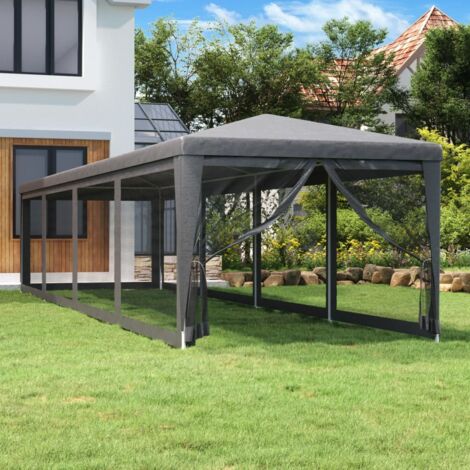 Tente de fête et 10 parois latérales en maille Anthracite 3x12m CFW81583 (1/5)