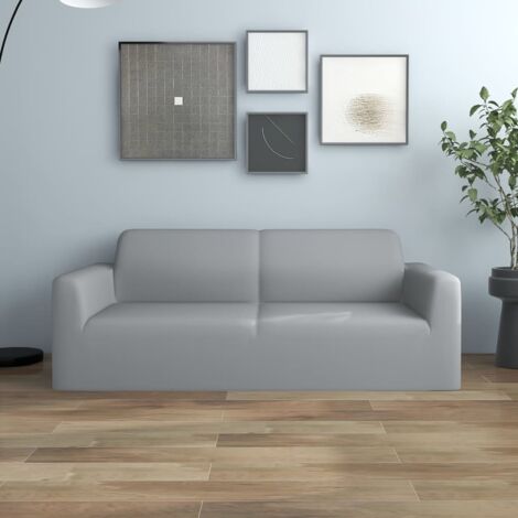 Housse extensible de canapé 2 places Gris Jersey de polyester CFW15106 (1/5)