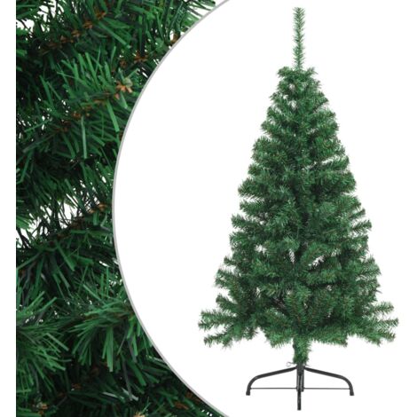 Arbre de Noël,Sapin de Noël,Décoration de Fête de Noël artificiel moitié avec support vert 120 cm PVC CFW90987 (1/5)