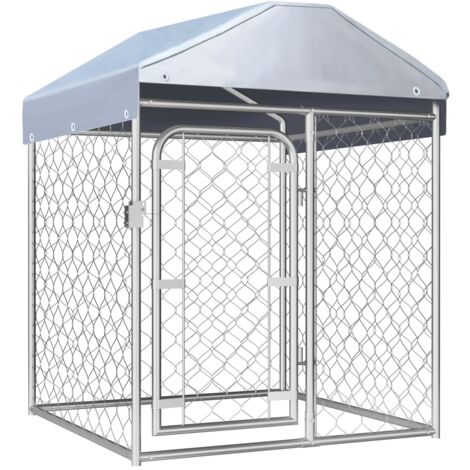 Chenil,Parc Enclos extérieur avec toit 100 x 100 x 125 cm CFW21188 (1/5)