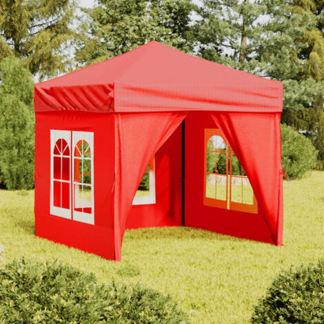 Tente de réception,Barnum pliable avec parois Rouge 2x2 m CFW96568 (1/5)