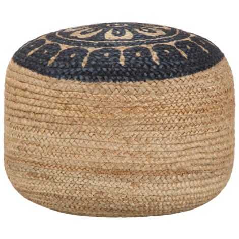 Pouf,Tabouret basse,Repose-pied fait à la main Bleu 45 x 30 cm Jute CFW94842 (1/3)