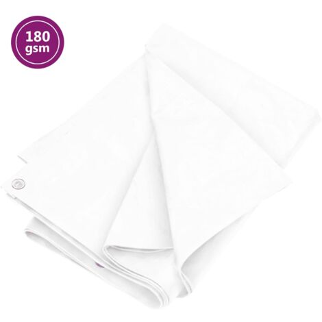 Bâche,Bâche de protection 180 g/m² 3x4 m Blanc PEHD CFW35719 (1/5)
