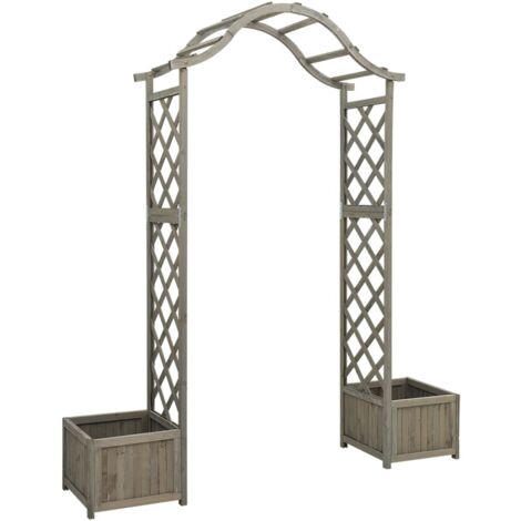 Pergola de jardin avec jardinière Gris Bois pin massif CFW72567 (1/5)