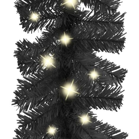 Guirlande Brillante De Noël - 2 Mètres, Soie Scintillante Noir Pour Sapin, Table Ou Porte - Déco Traditionnelle