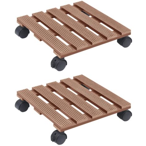 Chariots à plantes 2 pcs Marron 30x30x7,5 cm WPC CFW92054 (1/5)