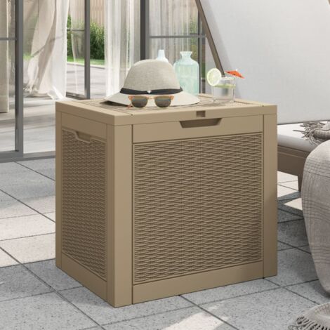 Boîte de stockage de jardin marron clair 55,5x43x53 cm PP CFW43878 (1/5)