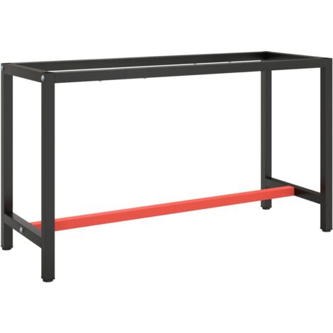 Cadre de banc de travail Noir et rouge mat 140x50x79 cm Métal CFW11915 (1/5)