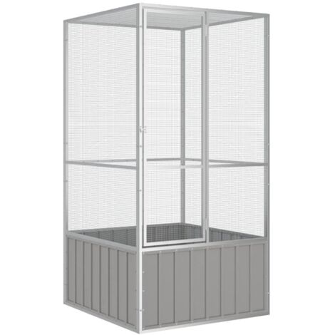 Cage à oiseaux Gris 111x107x211,5 cm Acier galvanisé CFW49330 (1/5)