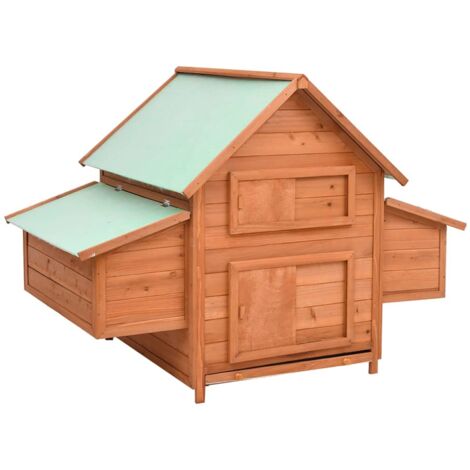 Poulailler 152x96x110 cm Bois de sapin massif CFW59231 (1/5)