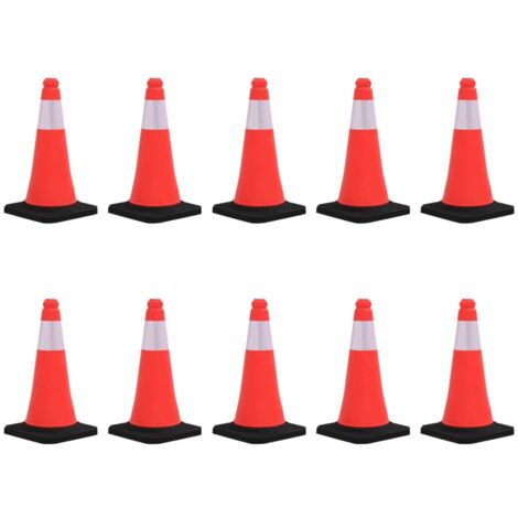 Cônes de signalisation réfléchissants à base lourde 10 pcs 50cm CFW86318