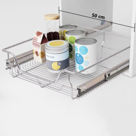 Panier en treillis métallique 2 pcs 500 mm Argenté CFW38628 (1/5)