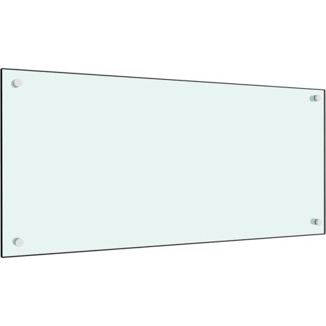 Dosseret de cuisine Blanc 90x40 cm Verre trempé CFW57511 (1/5)