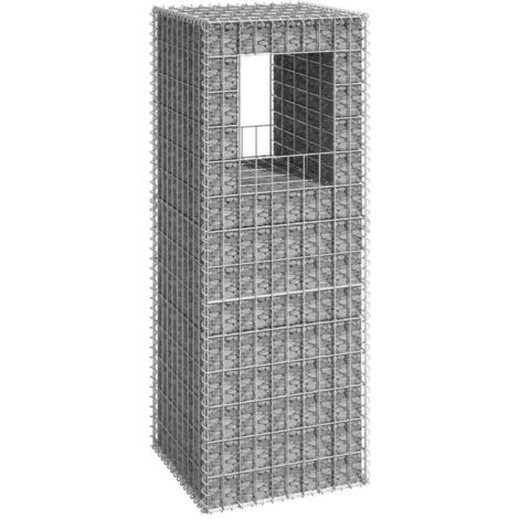 Poteau à panier de gabion 50x50x140 cm Fer CFW10972 (1/5)