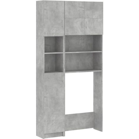 Meuble pour machine à laver - VIDAXL - Gris béton - 64x25,5x190 cm - 2