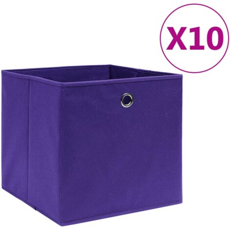 Boîtes de rangement 10 pcs Tissu intissé 28x28x28 cm Violet CFW53383 (1/5)