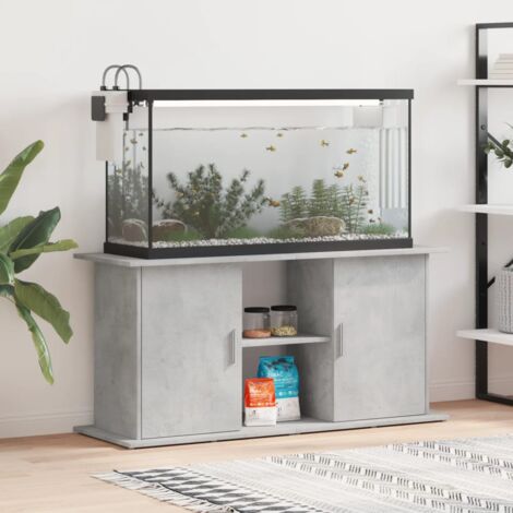 Support pour aquarium gris béton 121x41x58 cm bois d'ingénierie CFW32264 (1/5)
