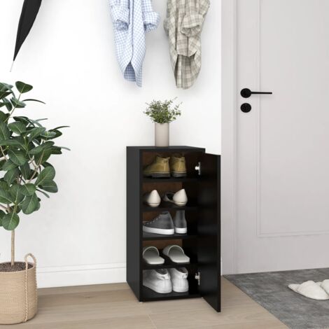 Meuble à chaussures Armoire à chaussures Noir 32x35x70 cm Bois d’ingénierie CFW81437 (1/5)