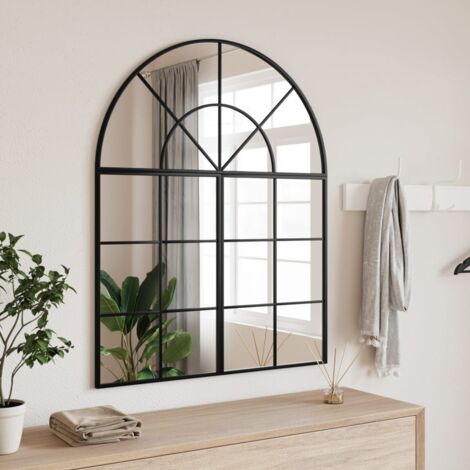 Miroir mural,Miroir Entrée Maison Salle de Bain,Miroir Décoratif noir 80x100 cm arche fer CVW79621 (1/5)