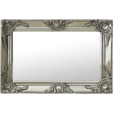 Miroir mural,Miroir Entrée Maison Salle de Bain,Miroir Décoratif style baroque 60x40 cm Argenté CVW32576 (1/5)