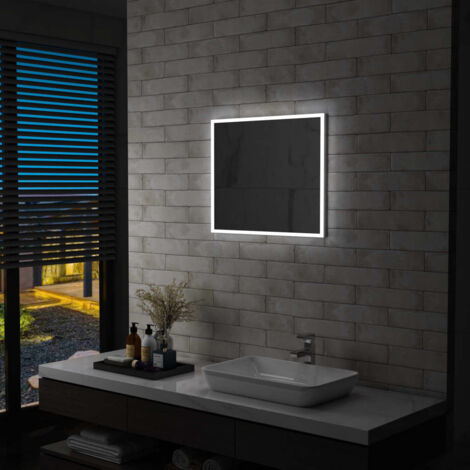Miroir mural,Miroir Entrée Maison Salle de Bain,Miroir Décoratif à LED pour salle de bains 60x50 cm CVW83909 (1/5)