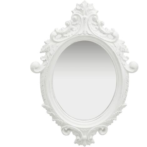 Miroir mural,Miroir Entrée Maison Salle de Bain,Miroir Décoratif style château 56x76 cm Blanc CVW38117 (1/5)