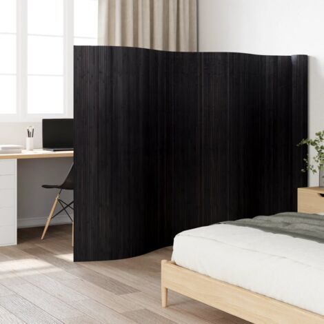 Cloison de séparation Paravent Séparateur pliable noir 165x800 cm bambou CVW39827 (1/5)