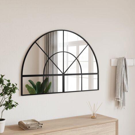 Miroir mural,Miroir Entrée Maison Salle de Bain,Miroir Décoratif noir 100x70 cm arche fer CVW32620 (1/5)