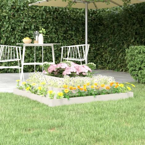 Jardinière Pot de Fleurs Blanc 110x110x27 cm Bois massif de pin CVW16517 (1/5)